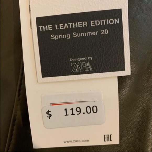 Zara | Genuine Leather Green Skirt - Picture 4 of 10